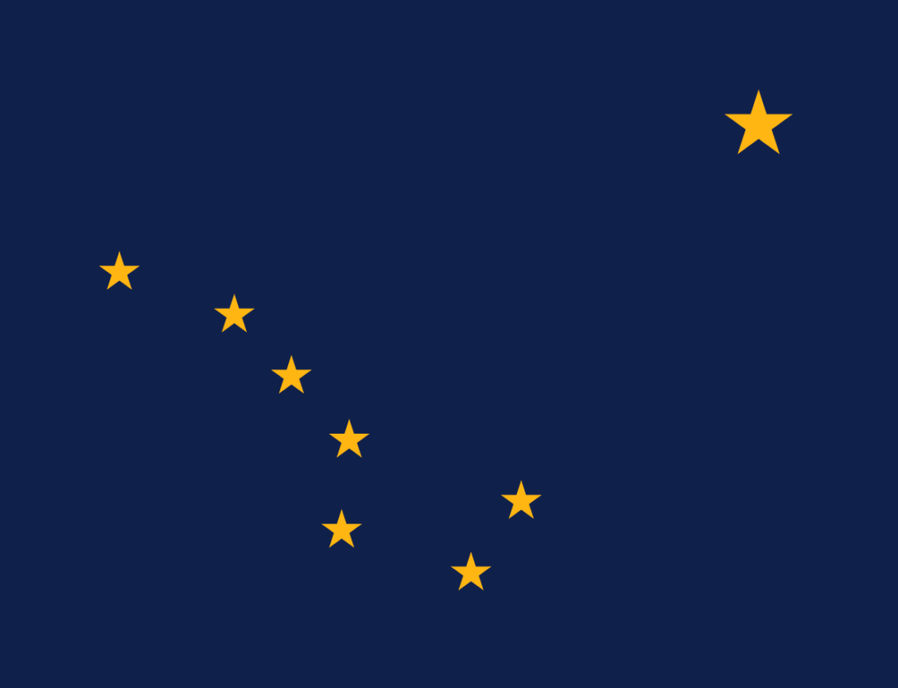 Флаги со звездами какие. Флаг Аляски Созвездие. Аляска штат США флаг и герб. Флаг со звездой. Синий флаг с желтыми звездами.
